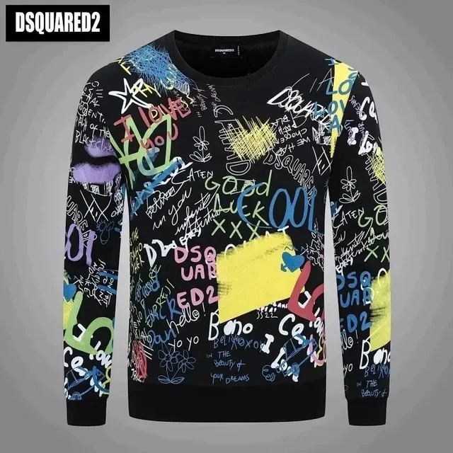 Dsquared2 Graphic Sweatshirt Multi-Color Graffiti Print