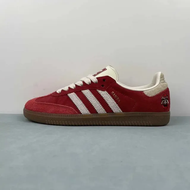 Adidas Samba Red with White Stripes