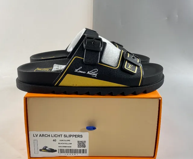 Louis Vuitton LV Arch Licht Slippers Black Yellow