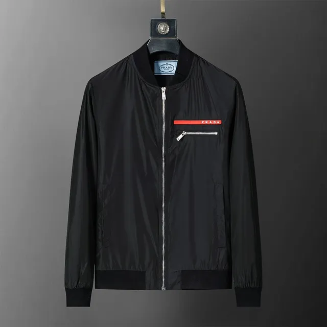 Prada Bomber Jacket Red Logo Tape