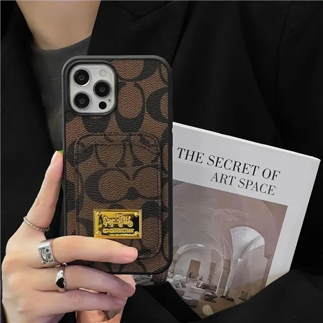 Coach Phone Case with Cardholder Signature Canvas