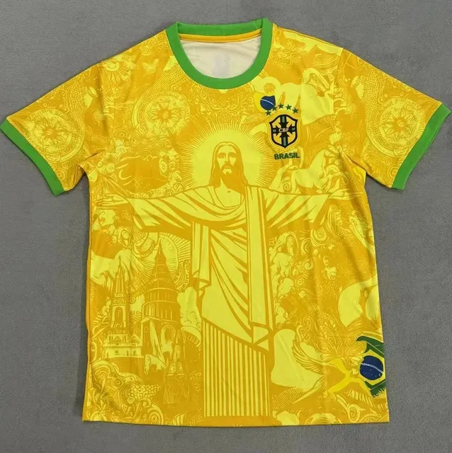 Brazil National Team Jersey Christ the Redeemer Print