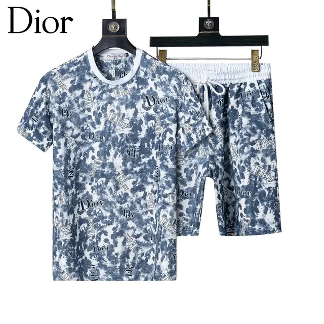 T-Shirt and Shorts Set Dior Oblique Tie-Dye