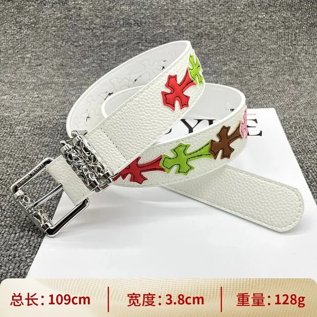 【白底滚轮108cm】彩色十字架腰带