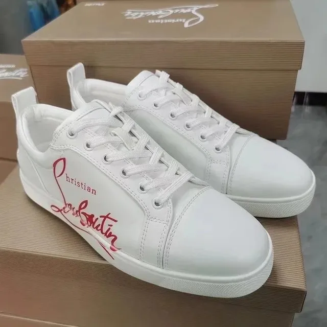 Christian Louboutin Louis Junior White with Red Signature