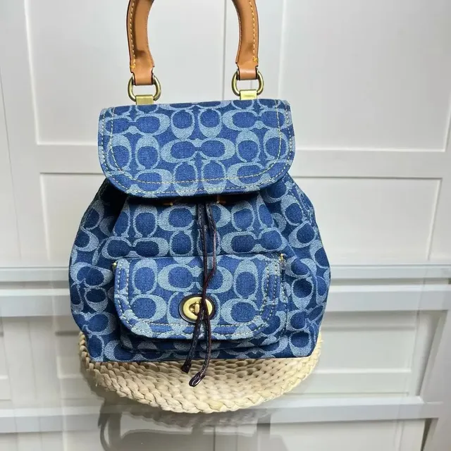 Coach Denim Backpack Signature C Print