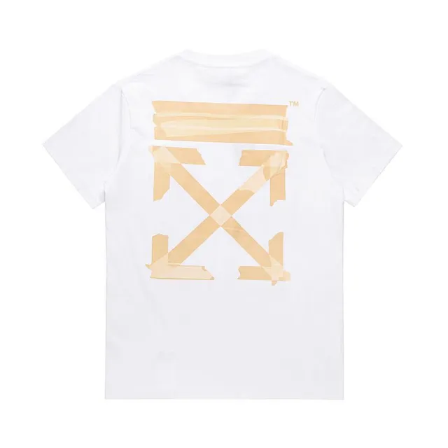 Off-White Arrow Tape Tee Beige Tape Print