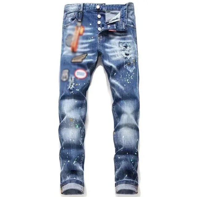 Dsquared2 Distressed Jeans Paint Splatter Patchwork