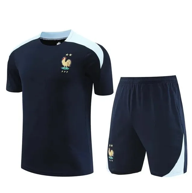 France National Team × Adidas Training Kit Navy with Light Blue Accents