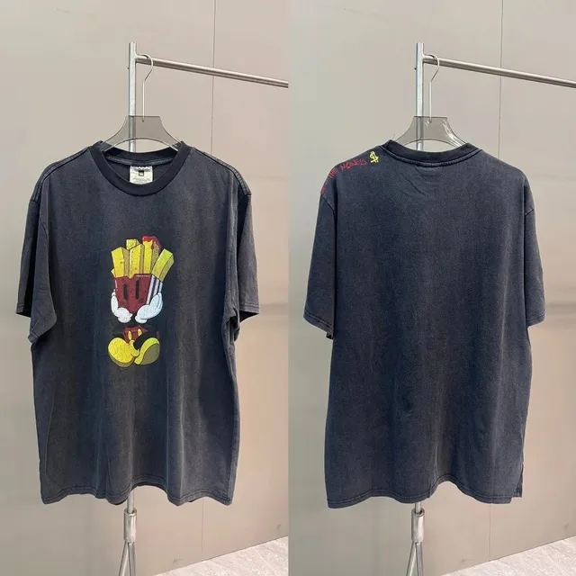 Winterland × Disney T-shirt Mickey Mouse holding fries graphic