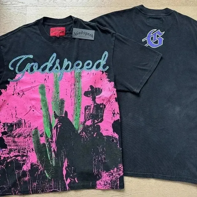 Godspeed Graphic Tee Cactus Skeleton Print