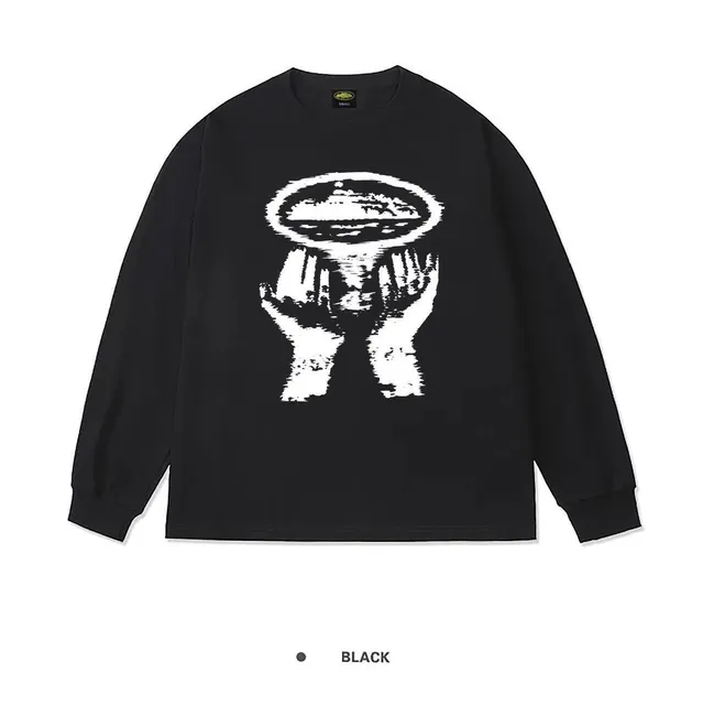 Corteiz Long Sleeve Tee Hands Offering Plate Graphic