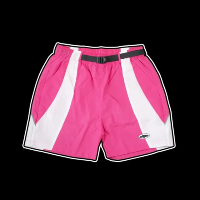 Corteiz Samba Shorts Pink White Stripe