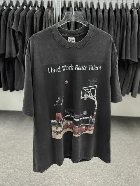 Saint Michael Graphic Tee Hard Work Beats Talent