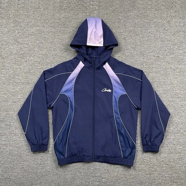 Chrome Hearts Hooded Windbreaker Navy with Purple Panels