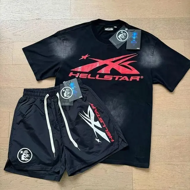 Hellstar T-Shirt & Shorts Set Red Logo