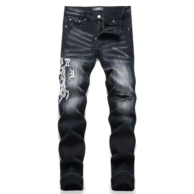 Amiri Distressed Jeans Embroidered Logo