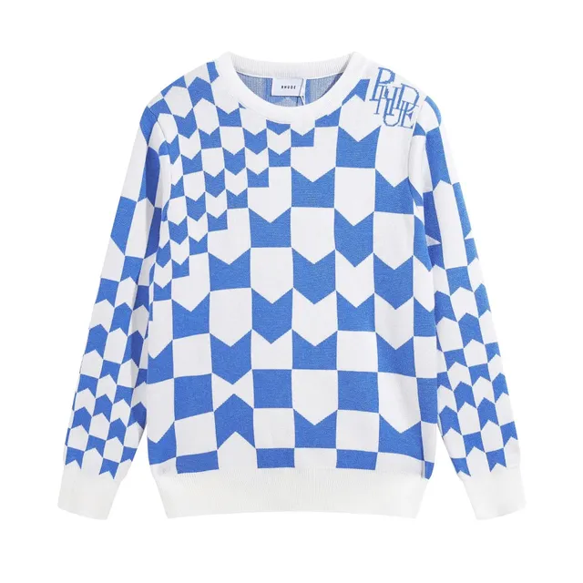 Rhude Knit Sweater Checkerboard Pattern