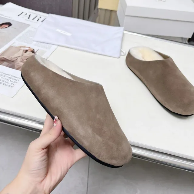 Rhude Backless Slipper Suede with Shearling Lining