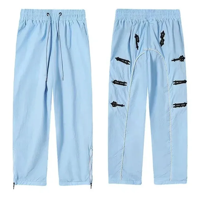 Chrome Hearts Track Pants Light Blue with Black Hardware
