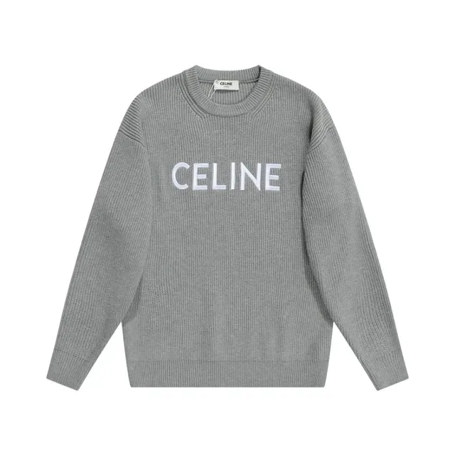 Celine Logo Knit Sweater White Logo
