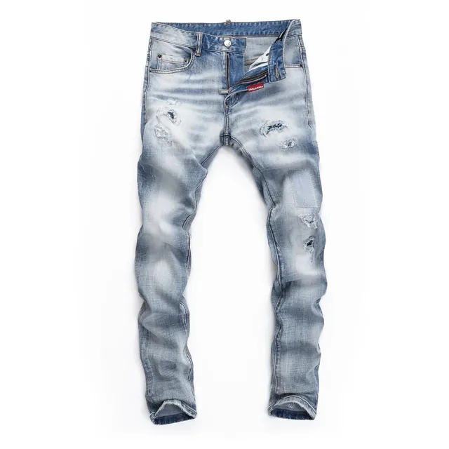 Dsquared2 Distressed Slim Fit Jeans Light Wash Ripped