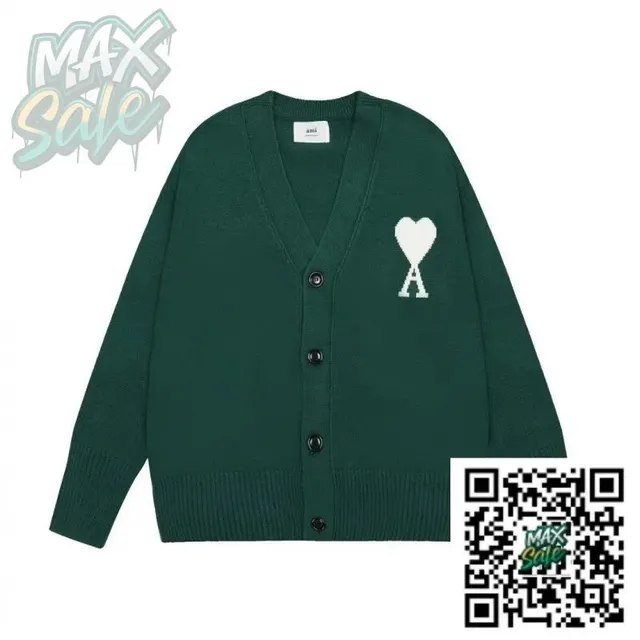 AMI Paris Cardigan Heart Logo