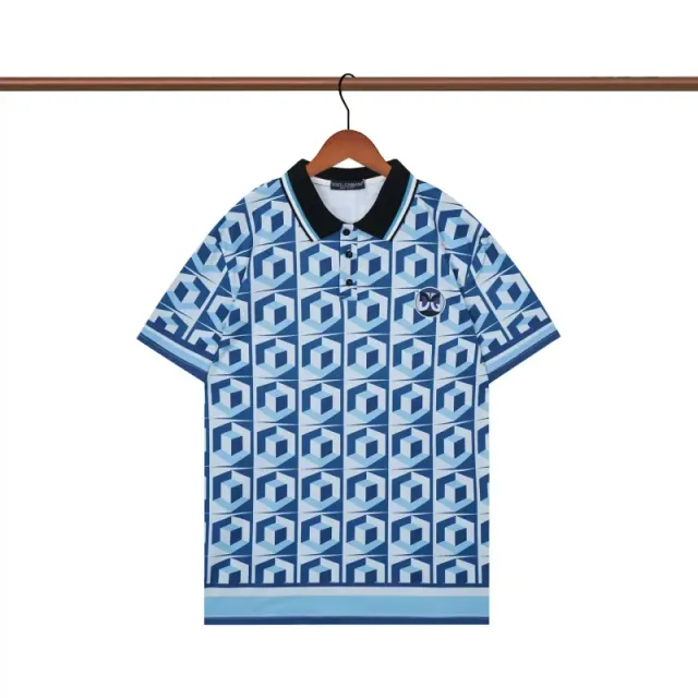 Dior Polo Shirt Geometric Cube Print