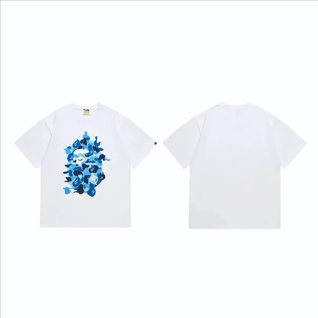 BAPE Shark Hoodie Tee Blue Camo Ape Head