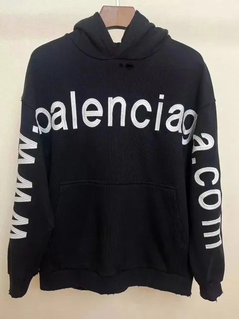 Balenciaga Logo Hoodie Distressed