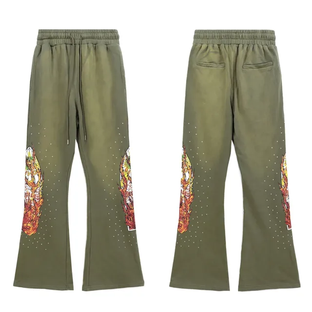 Hellstar Flared Sweatpants Flame Print