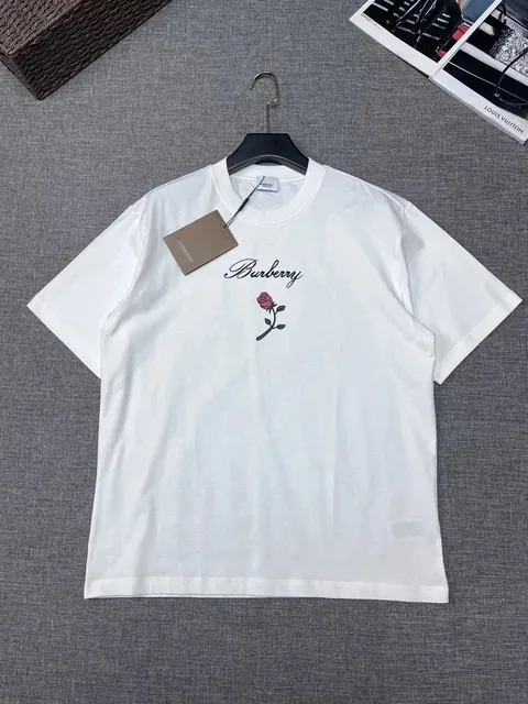Burberry Rose Logo T-Shirt Embroidered Rose
