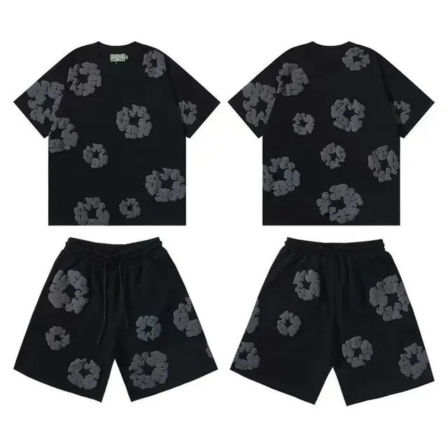 Denim Tears Scrunchie Print Set Black with Grey Scrunchie Motif