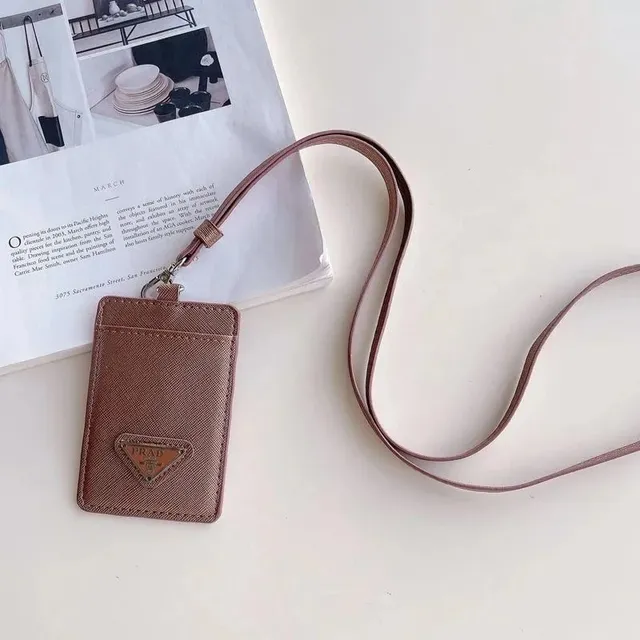 Prada Card Holder Lanyard Saffiano Leather