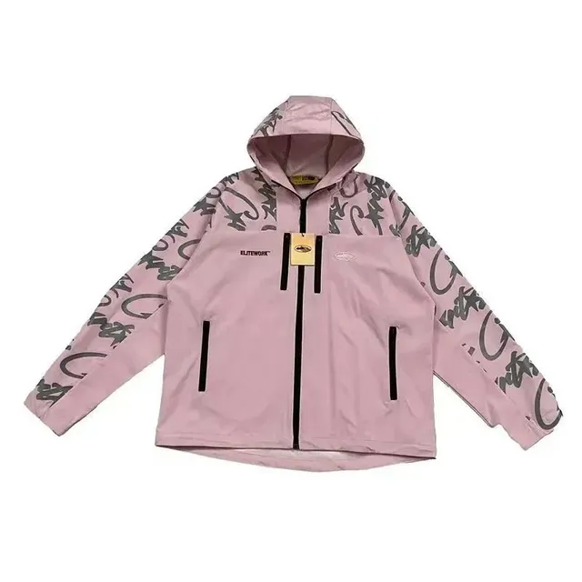 Corteiz Hooded Windbreaker Graffiti Print