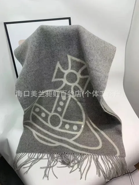 Big Saturn scarf gray white
