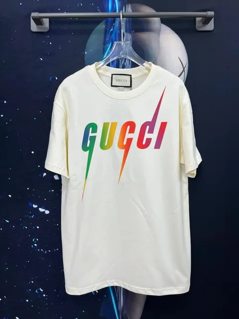 Gucci Logo T-Shirt Rainbow Lightning
