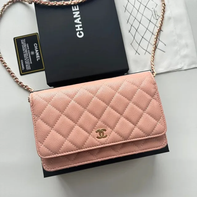 Chanel Classic Flap Wallet on Chain Quilted Caviar Leather