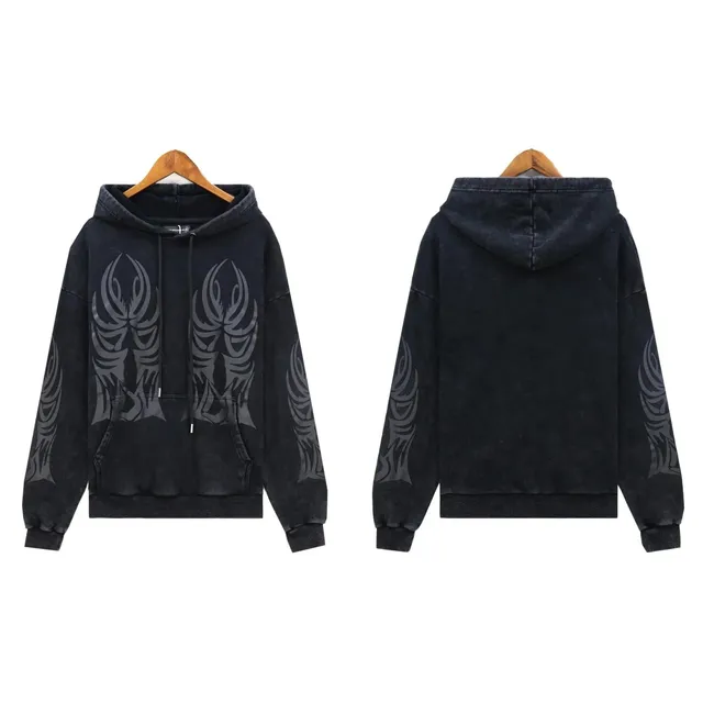 Broken Planet Hoodie Tribal Print Acid Wash