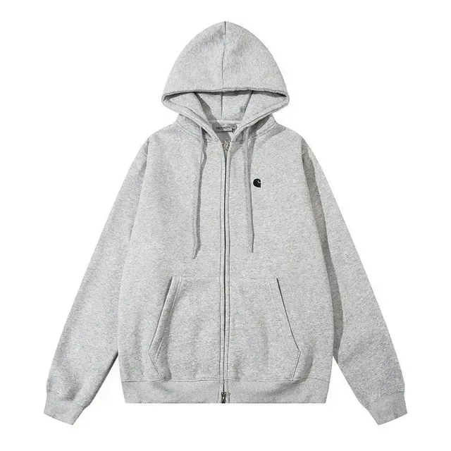 Chrome Hearts Zip-Up Hoodie Heather Grey
