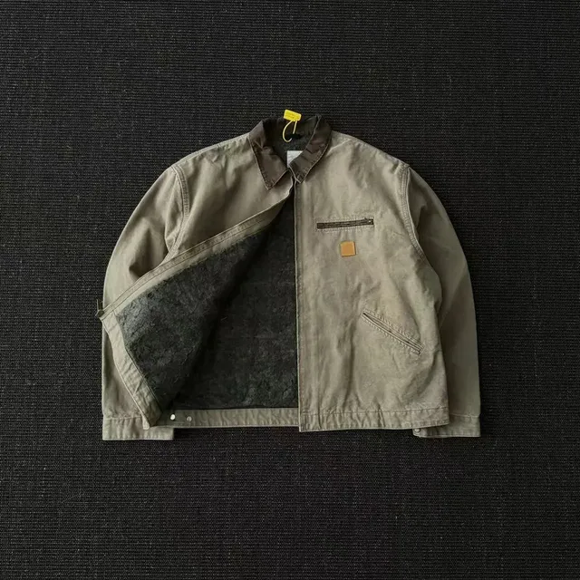 Carhartt Active Jacket Olive with Brown Collar