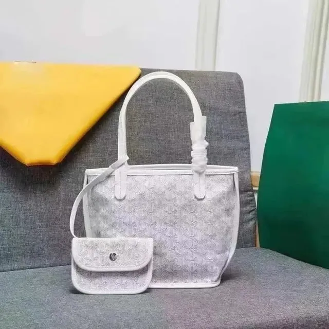 Goyard Saint Louis Tote White Goyardine Canvas