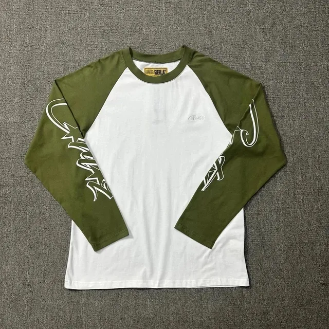 Corteiz Raglan Long Sleeve Tee Olive Green Sleeves