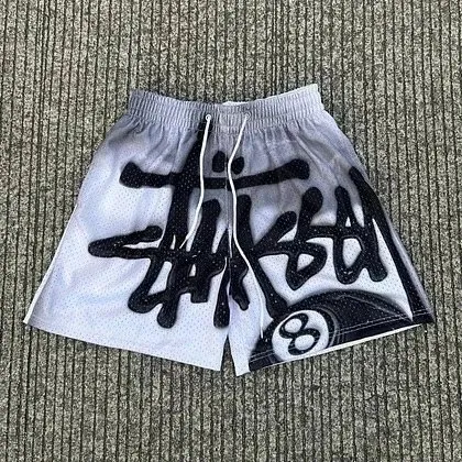 Stüssy Mesh Shorts 8 Ball Graphic