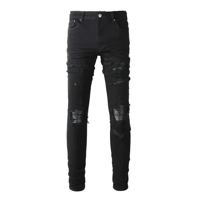 Amiri Distressed Skinny Jeans Black Destroyed