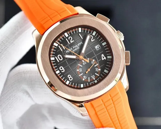 Patek Philippe Aquanaut Chronograph Rose Gold with Orange Rubber Strap