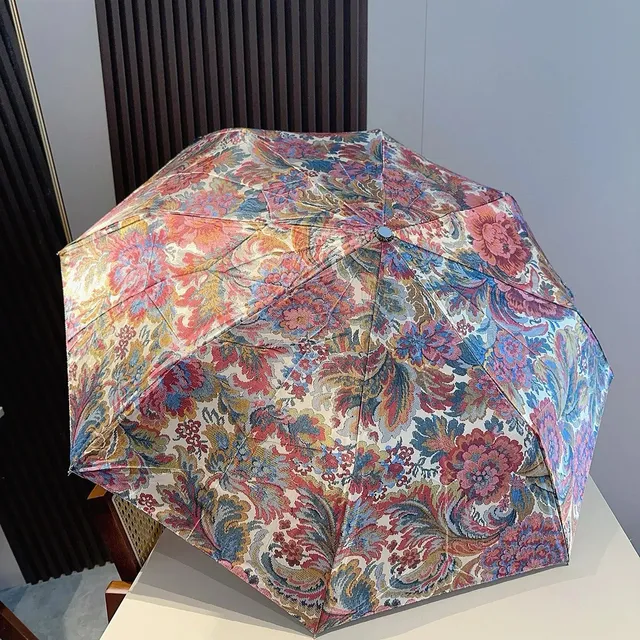 Floral Umbrella Multicolor Floral Jacquard