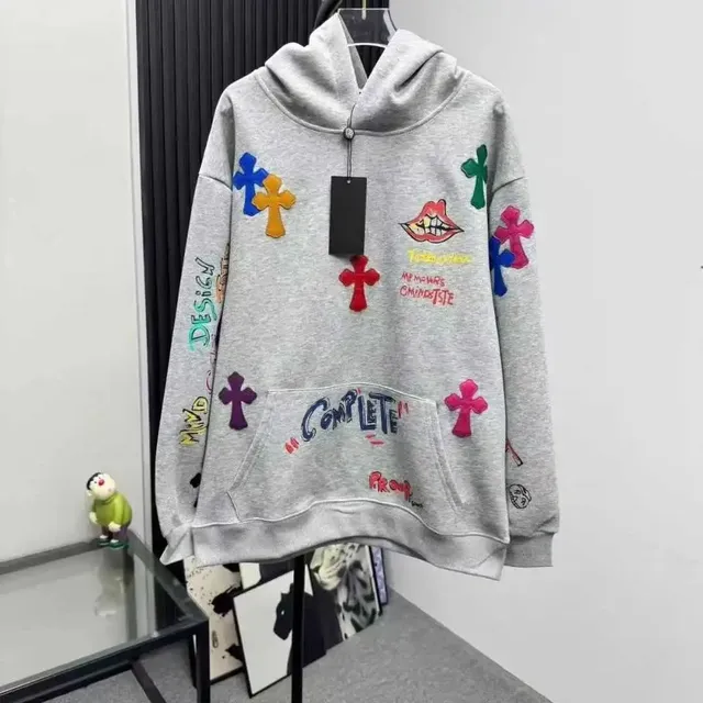 Chrome Hearts Hoodie Multi-Embroidered Crosses and Graphics