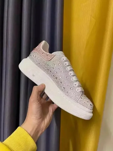 Alexander McQueen Oversized Sneaker Crystal-Embellished White/Pink