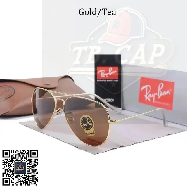 Ray-Ban Aviator Gold Frame Tea Lens